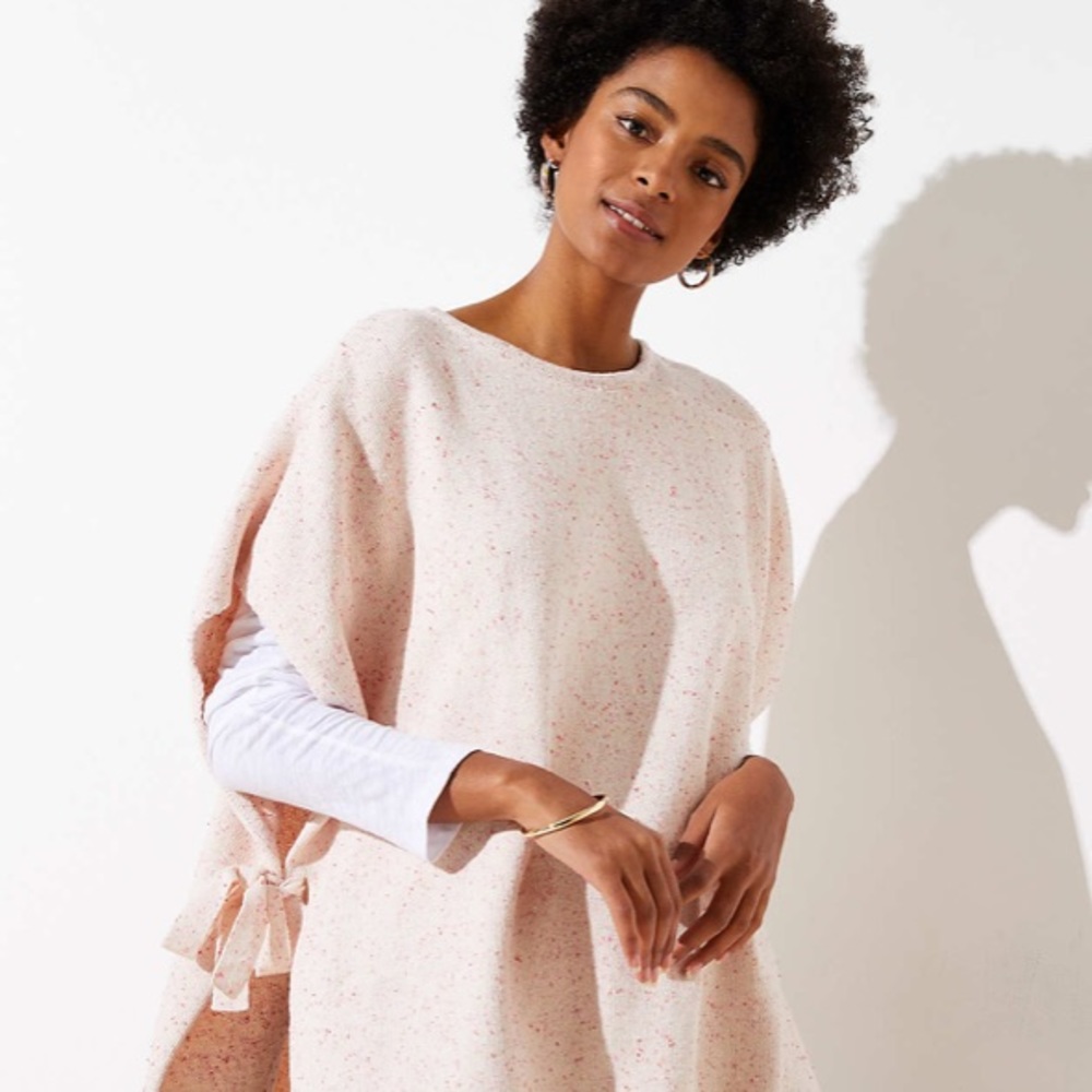 NWT Loft | Flecked Side Tie Poncho